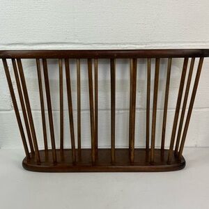 Authur Umanoff Design Cornwall MCM Walnut Spindle Oval Magazine Rack